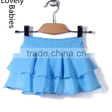 Pictures fashionable skirts 2016 kids sky blue ruffle midi skirt