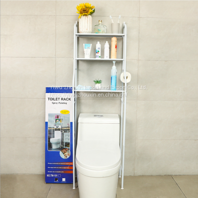 Punch-free white three-layer toilet racks toilet storage racks