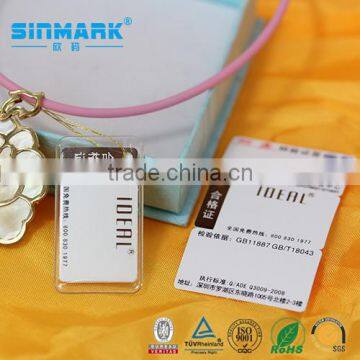 SINMARK top grade jewelery tamper proof tags for Anti-theft