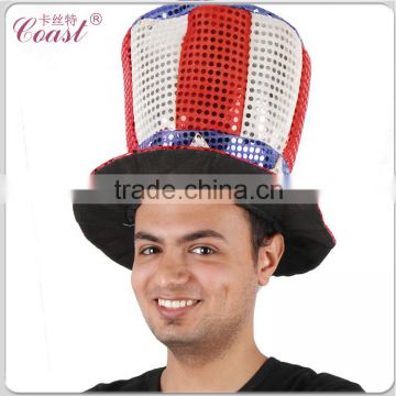 fashion three colors france folding fans sequin hats