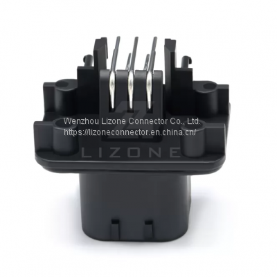 ECU Housing for Male Terminals 8 Position Black Straight pin sealed