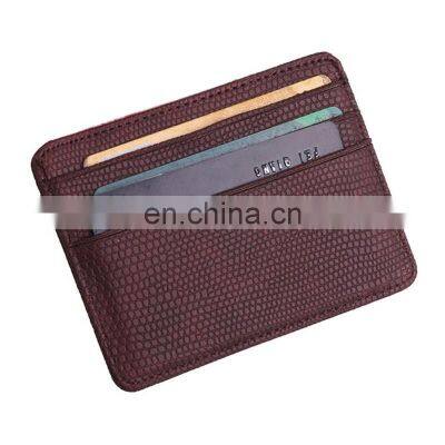 Fashion Women Lichee Pattern Bank Card Wallet Holder Package Coin Bag Card Holder Phone Travel Leather Men Wallets Credit Card photo-2