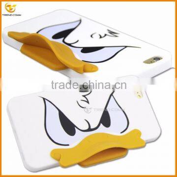 china supplier duck cartoon silicone cover case for iphone 6