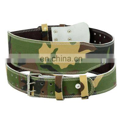 High Quality Camo Design Custom Made Heavy Gym Leather Weight Lifting Belt