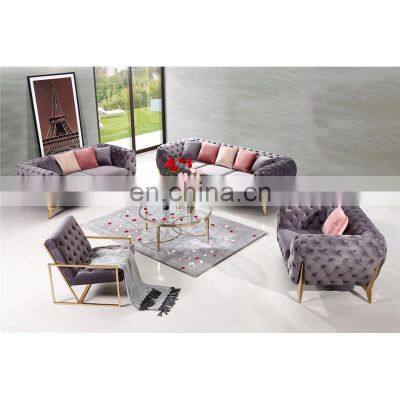 Italian design living room furniture chesterfield tufted velvet sofa set upholstery sofa fabric sofas