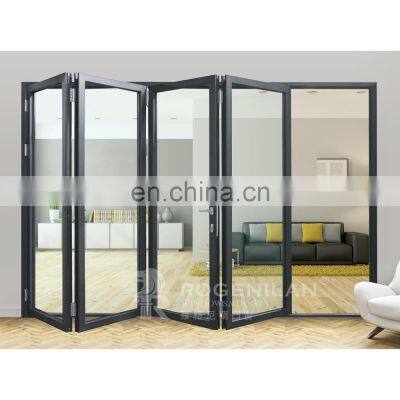 New Design Bi Folding Hurricaine Proof External Door Aluminum Glass Soundproof Folding Doors