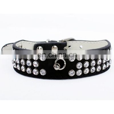 Wholesale PU Leather Luxury Bling Dog Collar with Custom Logo