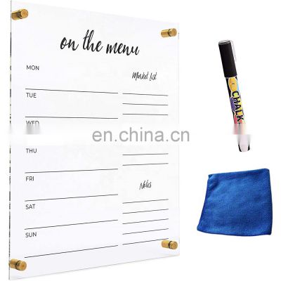 Acrylic Menu Board for Kitchen Wall Mount Planning Board Clear Acrylic Menu Sign Board for Kitchen