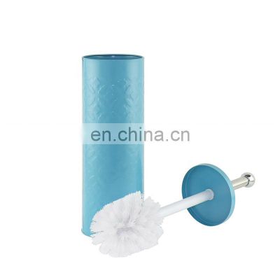 Stainless steel toilet Brush and long Holder embossed design toilet brush metal bathroom toilet brush