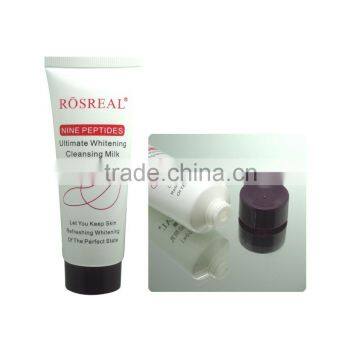 30mm high quality clear printed PE Round and oval tube plastic packaging tube with screw cap Acryl cap