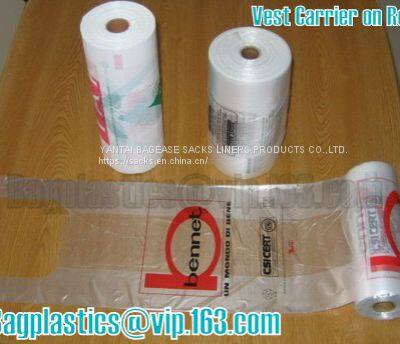 100% Biodegradable And Compostable T-Shirt Bags/Vest Carrier PE Plastic Bag, Vest Carrier Plastic T-Shirt Shopping Bag photo-2