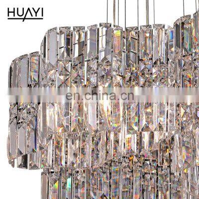 HUAYI Modern Pendant Ceiling Lamps Crystal Chandelier Lights Hanging Light Fixture for Living Room photo-5