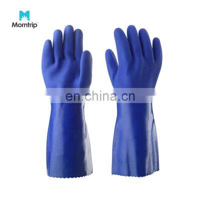 High quality rubber latex PVC coating working safety industrial glovesSandy Palm PVC Oil Resistant Glove