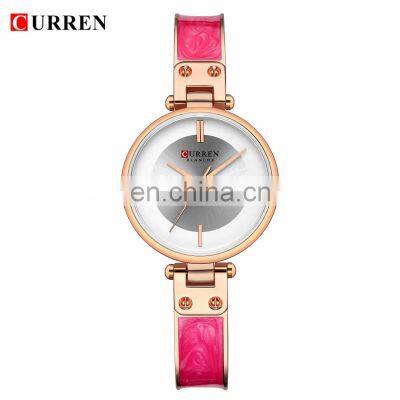 CURREN 9058 Hotsale Waterproof Woman Bracelet Wrist Steel Casual Women's Wristwatch