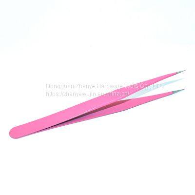 Metal Tweezers Deep Pink Straight Head Tweezers Crystal Glue Diy Handmade Tool Material Straight Head Tweezers photo-4