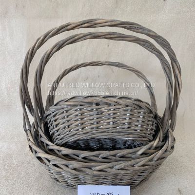 Outdoor Planter Pot Willow Wood Basket Garden Products