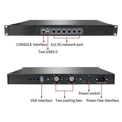 1U Rackmount Intel N5105 J4125 Quad Core PC Firewall Server With 6 Intel I225 I226 NICs Soft Router for PfSense OPNsense AES-NI photo-5
