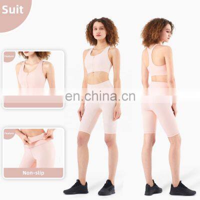 New Customized Front Zipper Shockproof Sports Bras Workout Fitness Yoga Tops