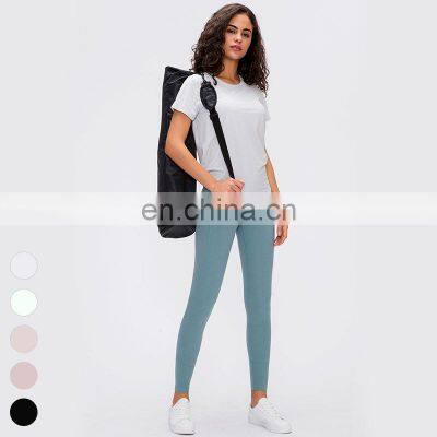 Ready To Ship RTS 1 Pcs Wholesale Women Tie Up Yoga Tank Top T-Shirt Custom Logo Sportswear Sports Wear For Fitness Gym Sport photo-4