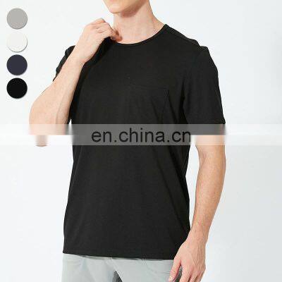 Wholesale Sublimation Men's Relaxed Fit Tee High Quality Plain Custom Logo Blank Short T Shirt For Men With Chest Pocket photo-5