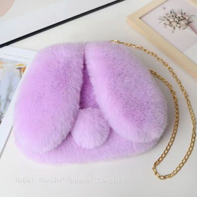 27Plush bag everything chain bag Cute rabbit bag Ladies single shoulder oblique straddle bag animal bag wholesale