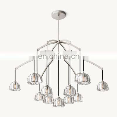 American Style Modern Decorative Wedding Decor Hotel Candle Hanging Iron Copper Pendant Light Led Chandelier photo-5