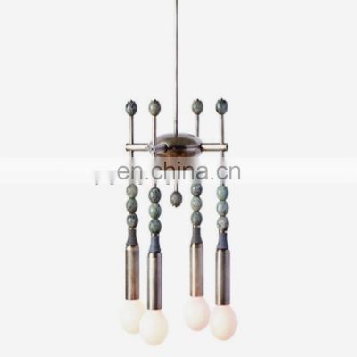 Factory direct sales pearl ball brass chandelier suitable for luxury villa home hotel indoor linear decorative lighting