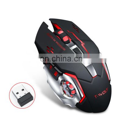 BT 5.0 Wireless Mouse Mouse Game Rechargeable Matching Wireless Business Computer USB 2.4G Optical RGB Thunder Wolf Stock Q13