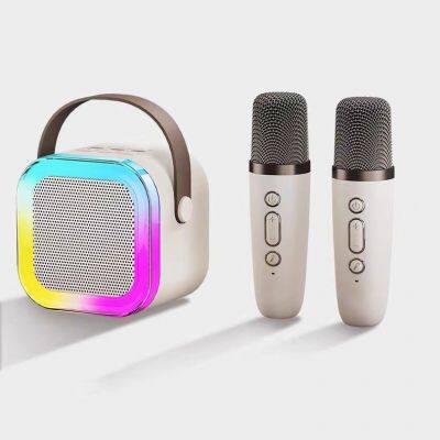 New Design Bluetooth Speaker Small Household KTV Portable Double Microphone Wireless Microphone Karaoke Multifunctional Speaker