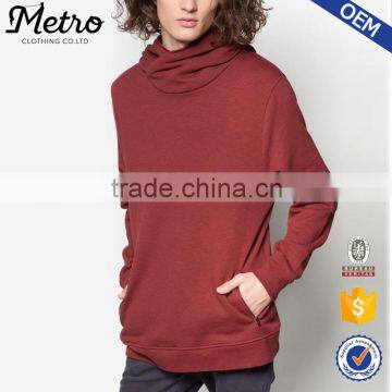 Wholesale custom high neck plain pullover hoodies for man