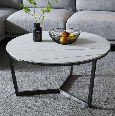 Black white fashion design sintered stone round dining table