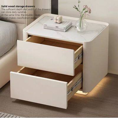Rock Panel and Wooden Cabinets Nightstands for Your Bedroom photo-3