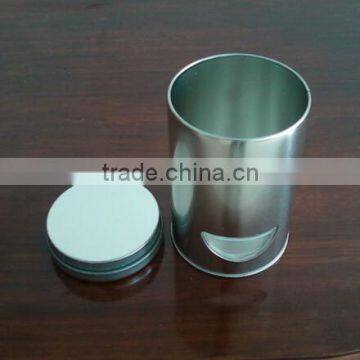 round tin tea box