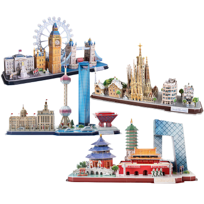 Wholesale Customized 3D Architecture Paper Puzzle for Kids Educational DIY Toy Famous Buildings-Miniature Model Kit Origami Gift