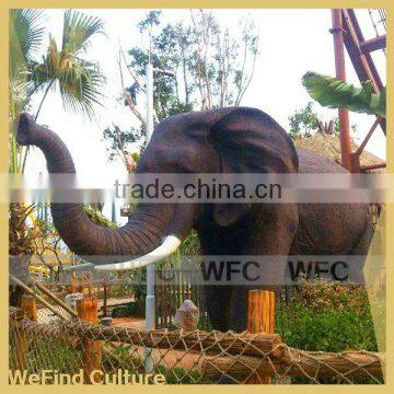 Lifelike Elephant FRP Art Sculpture for Amusement Park