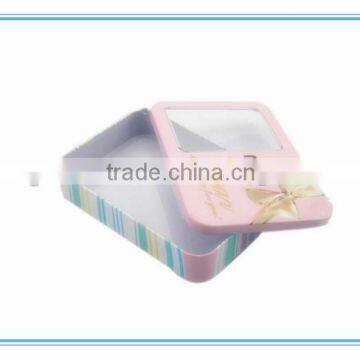 mini popular gift tin box with PVC window