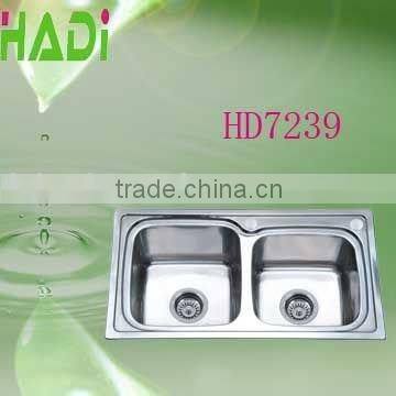 Double Kitchen Design Stainless Steel Kitchen Sink HD7239 photo-2