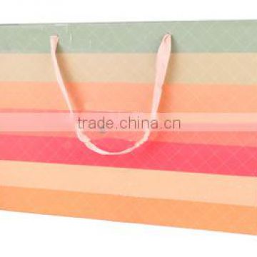 multicolor stripe paper bag rope handle custom 2014