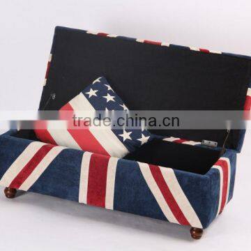 SF-1511 Union Jack Fabric Storage Ottoman
