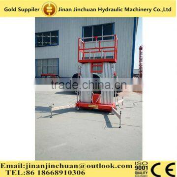 14m hydraulic aluminum alloy double mast lift platform/ aerial man working platform lift