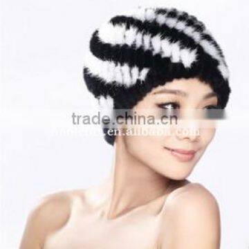 2015 new fashion elegant lady mink fur thick thread female beret