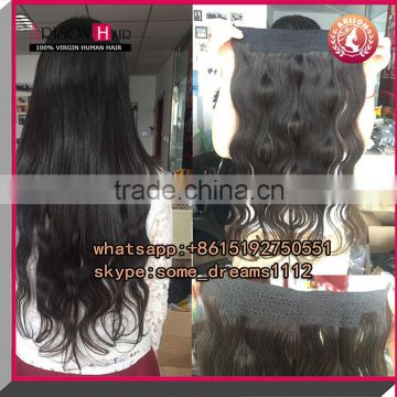 Brazilian virgin remy Flip in hair extension Halo hair extensions