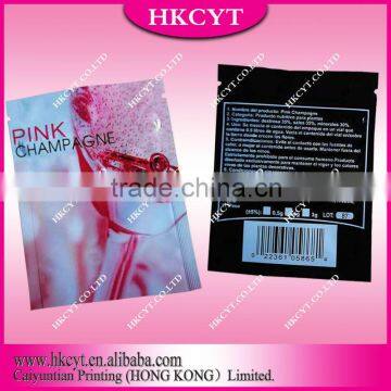 Pink champagne zipper bag/Custom size,design,logo plastic packaging bag