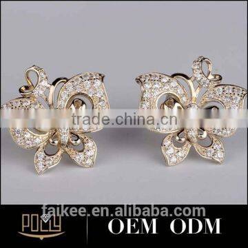 Newest design Fashion round cz\ barbel earring