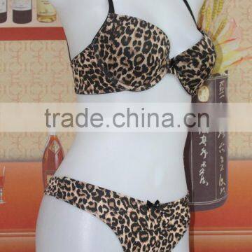 Leopard print bra set,sexy comfortable wear bra panty set