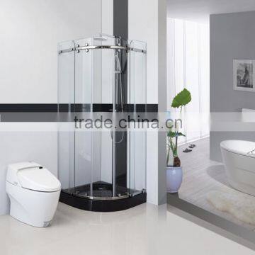 Simple Arc Shaped Glass Bathroom Shower Room photo-2