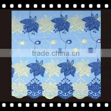 Beautiful flower designs african embroidery cotton lace fabric