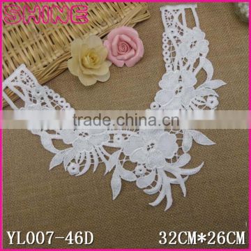 Factory Cheap 32cm*26cm Water Suloble Floral Nylon Big Flower Embroidery DIY Lace Collar Neck Fabric