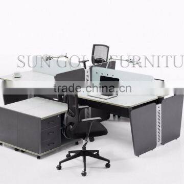 Modern Elegant Round Workstation Wooden 4 Seaters Office Cubicle (SZ-WS332) photo-5