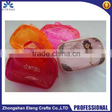 Promotional custom color branded clear cosmetic bags with your own logo